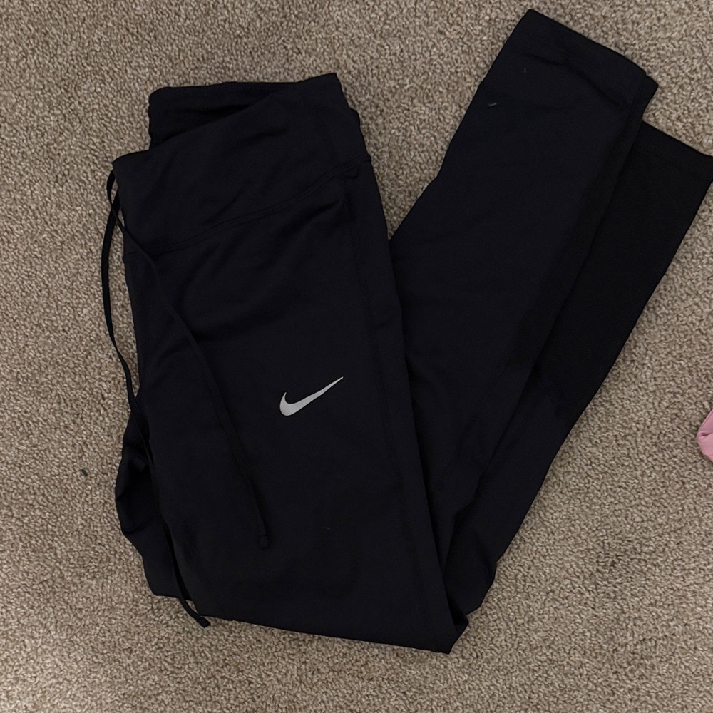 Nike Black Leggings with White Swoosh